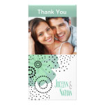 Pepper Poppies Photo Thank You mint Photo Card Template