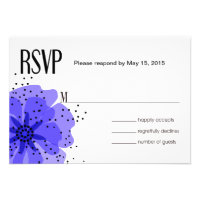 Pepper Poppies RSVP cobalt blue Custom Invite