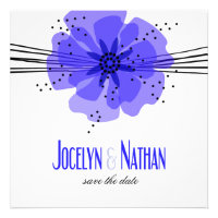 Pepper Poppies Save the Date blue Personalized Invite