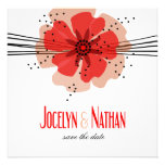 Pepper Poppies Save the Date red Invitations
