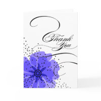 Pepper Poppies Thank You 2 blue Greeting Cards