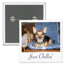 Pepper the Dog Just Chillin Button