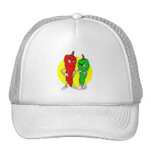 Pepper thugs red green w yellow ciricle mesh hat