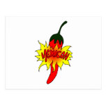 Pepper with text mexican graphic postcards