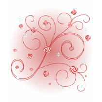 Peppermint and Snowflake Swirly Works t-shirts by trennea Peppermint and Snowflake Swirly Works t-shirts