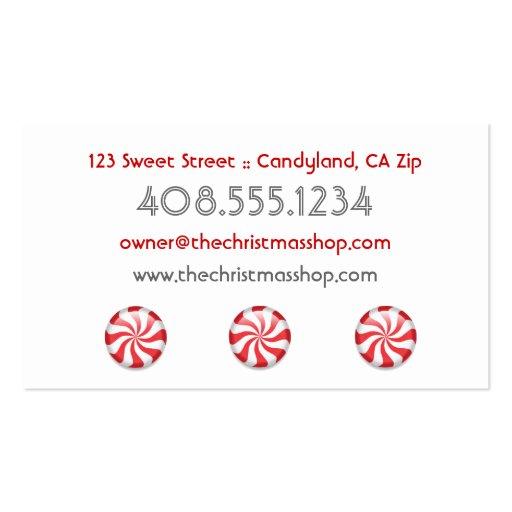 Peppermint Business Cards (back side)