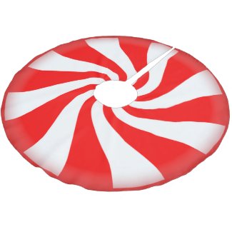 Peppermint Candy Brushed Polyester Tree Skirt