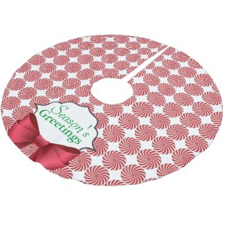 Peppermint Candy Brushed Polyester Tree Skirt