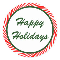 Peppermint Candy Cane Border Holiday Stickers