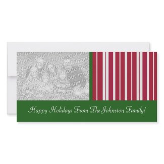 Peppermint Candy Cane Stripes Holiday Photo Cards photocard