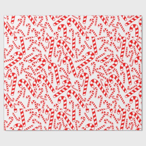 Peppermint Candy Canes Wrapping Paper Zazzle