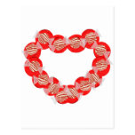 Peppermint Candy Heart Wreath Post Card