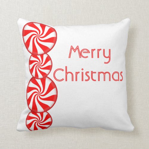 Peppermint Candy Merry Christmas Pillows