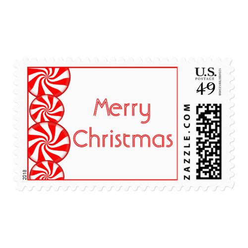 Peppermint Candy Merry Christmas Stamps