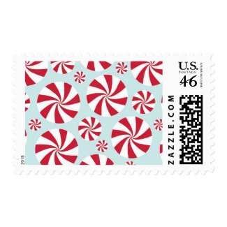 Peppermint Candy Red and Blue Holiday Stamp