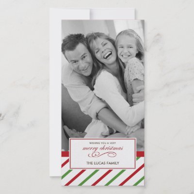 Peppermint Christmas Card Custom Photo Card