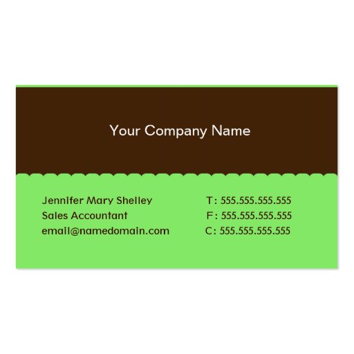 Peppermint Green  Corporate Business Card Template (front side)