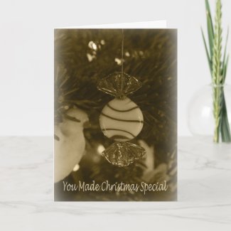 Peppermint Ornament Thank You Card card