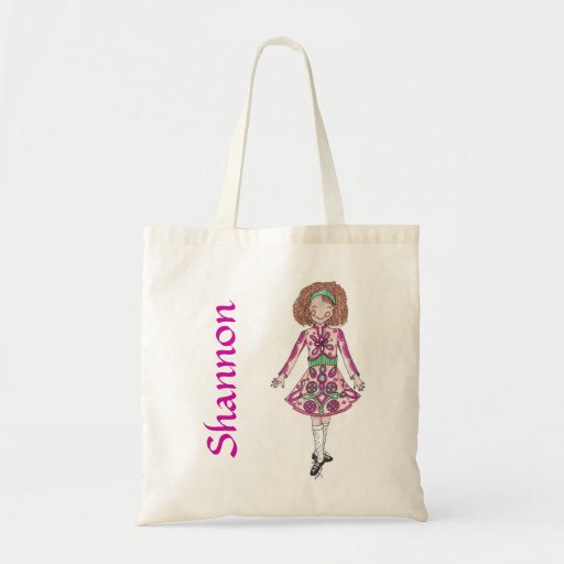 Peppermint Pink Irish Dancer Tote Canvas Bag