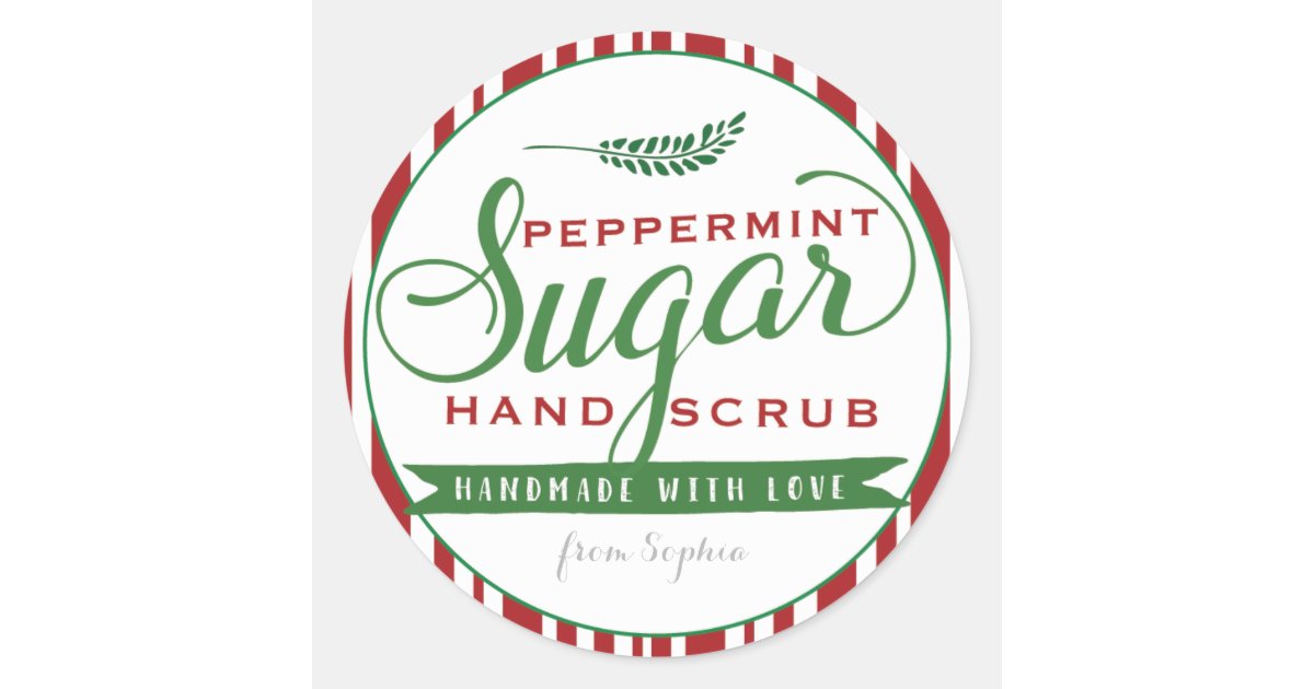Peppermint Sugar Scrub Labels Custom Mason Jar Zazzle