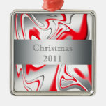 Peppermint Swirl - Silver Ornaments
