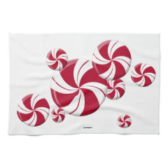 Peppermint Swirl Stripe Candy Hand Towels