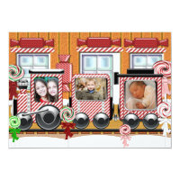 Peppermint Train Holiday Photo Card