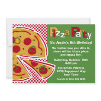 Pepperoni Pizza Party Personalized Invite