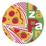 Pepperoni Pizza Party stickers