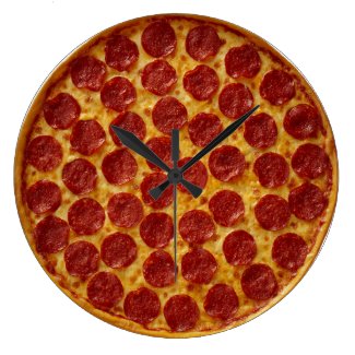 Pepperoni Pizza Wallclocks