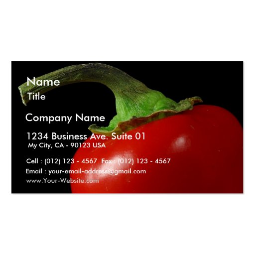Peppers Red Stems Business Cards (front side)