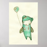 Pequeña hada verde con la impresión del arte del g poster