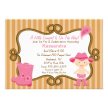 Pequeña invitación occidental de la fiesta de bien