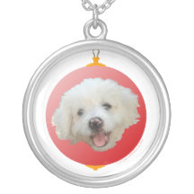 Pequeño collar blanco del retrato del navidad del 