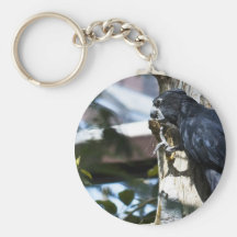pequeño loro negro llaveros personalizados
