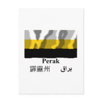 Perak waving flag with name post cards
