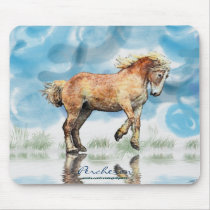 Percheron Draft Horse Watercolor Art Mousepad
