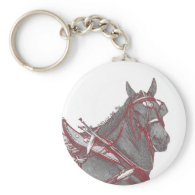 Percheron Horse Key Chain