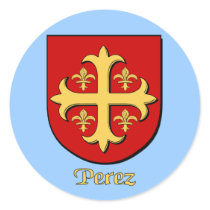 Perez Family Shield Stickers by NameShack Perez Family Shield Stickers