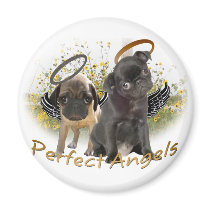 Perfect Angel Pugs Fridge Magnets