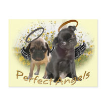 Perfect Angel Pugs postcards by friskybiz Perfect Angel Pugs postcards