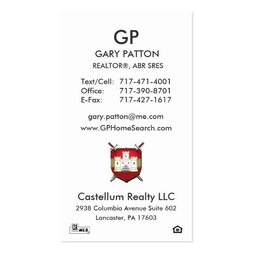 PERFECT BIZ CARD FOR GARY BUSINESS CARD TEMPLATE (front side)