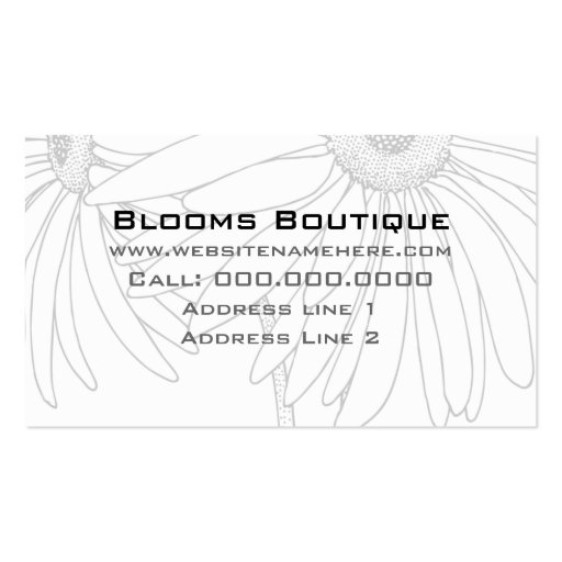 Perfect Business Cards For Florists (back side)