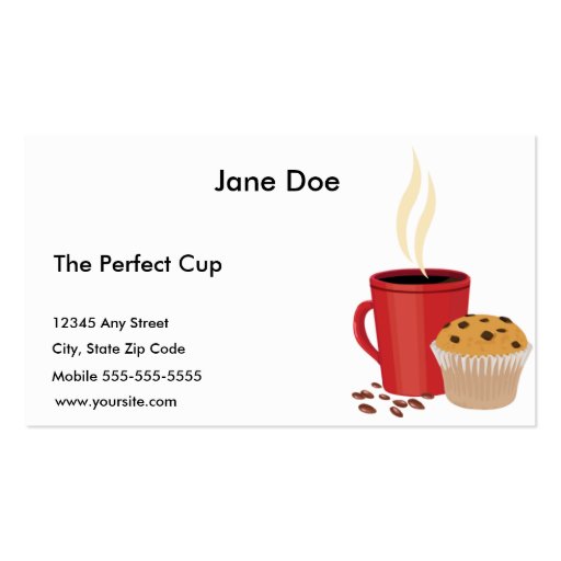 Perfect Cup Business Card (front side)