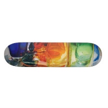 "Perfect Curves" Art Glass Watercolor Skateboard