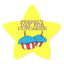 Perfect Day For Cupcakes Star Stickers