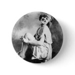 Perfect Girl Vintage Glamour Photo 1909 Pinback Buttons