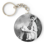 Perfect Girl Vintage Glamour Photo 1909 Keychains