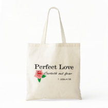 Perfect love casteth out fear canvas bag