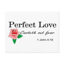 Perfect love casteth out fear post card
